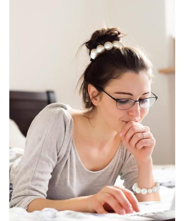 EBANKU Pearl Hair Ties - 6 Pack Stretch Hair Bands for Women & Girls | Elegant Hair Accessories - Buy Online on GoSupps.com
