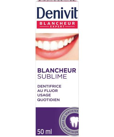 Denivit - Toothpaste - Sublime Whiteness - Effectively removes stains - Natural whiteness - Respects enamel - Protection against cavities plaque and gum problems - 50 ml tube - Buy Online on GoSupps.com