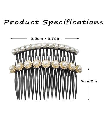 Black Pearl Decorative Hair Combs Set - Perfect for Daily French Twist - Ideal Gift for Girls - Wedding Hair Accessories - Buy Online on GoSupps.com