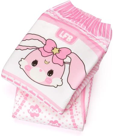 LittleForbig Adult Printed Diaper 2-Pack - Baby Usagi Pink (Large 36-48) - Buy Online on GoSupps.com