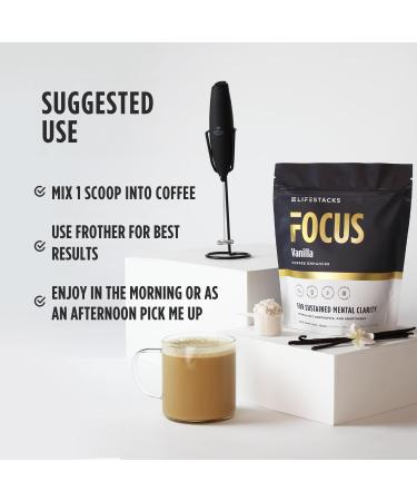LIFESTACKS Focus Coffee Creamer - Energy & Clarity Boost with MCT Powder Nootropics & Adaptogens - Keto Vegan Zero Sugar Taurine L-Tyrosine Rhodiola Vanilla - Shop Internationally - Buy Online on GoSupps.com