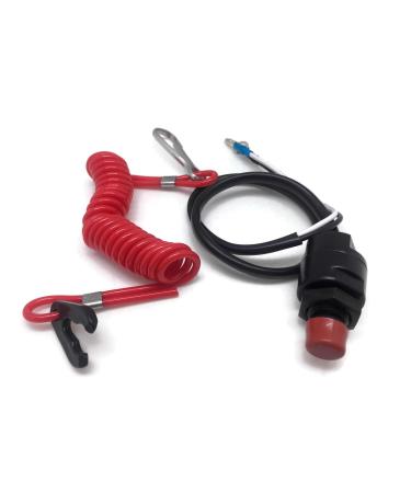 Boat Motor Engine Kill Stop Switch & Safety Lanyard 6E9-82575-09 18-65450 for Yamaha/Honda/Tohatsu Outboard Motors Engine