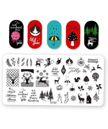 Zonster 6-Piece Nail Art Stamping Plates Set - Christmas Tree Deer & Snowflake Designs for Festive Nail Designs - Buy Online on GoSupps.com