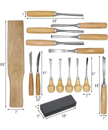 Lulu Home 16PCS Wood Carving Tools Set for Woodworking with Premium Wood Handle and Whetstones - Buy Online on GoSupps.com