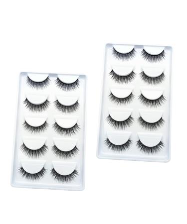 FOMIYES 10 Pairs Fake Eyelashes Miss Chemical Fiber Luxurious