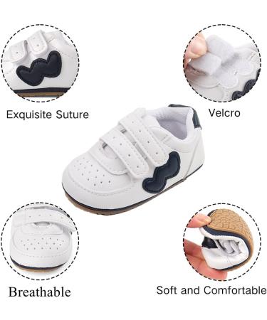 Cheerful Mario Baby First Walking Shoes - Soft PU Leather, Anti-Slip Sole, 3-6 Months (Dark Blue) - Buy Online on GoSupps.com