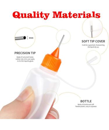 YGDZ 15pcs Precision Tip Applicator Bottles - 30ml, 5 Colors Needle Fine Tip Squeeze Glue Applicator Bottles with 10pcs Needle Tips and 5pcs Mini Funnel - Ideal for Quilling, Crafts, Paint, and Ink - Buy Online on GoSupps.com
