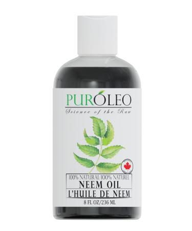 PUROLEO NEEM Oil 8 Fl Oz/236 ML (Packed In Canada) Pure and Natural Neem Oil for Multipurpose Use | Neem Oil extracted from NEEM Plante Chemical free Neem Oil Spray 236 ml (Pack of 1)