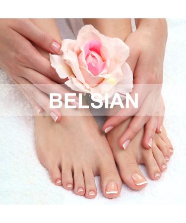 White Rhinestone French Tip Press on Toenails - 48Pcs Full Cover False Nails for Women - Buy Online on GoSupps.com