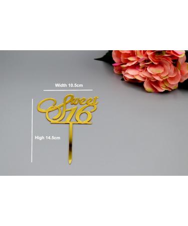 LUONT Number Cake Topper For Happy Birthday Cake Decoration| Perfect Cake Decoration for Kids Men's or Women's (Gold) (Sweet 16) - Buy Online on GoSupps.com
