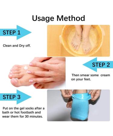 Pinkiou Moisturising Gel Socks for Softening Dry Cracked Skin - Blue Silicone Socks for Men and Women - Buy Online on GoSupps.com