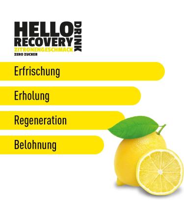 Hello Recovery Electrolyte Powder - Sugar-Free Isotonic Lemon Drink for Pre/Post Workout & Hangover Relief (160g) - Buy Online on GoSupps.com