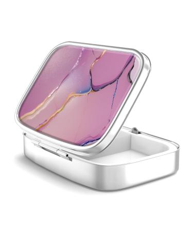 Pill dose 2 subject medicine pill portable pill box for bag or wallet Pillendose decorative metal-medicine-vitamin organizer Unique gift (36-color gradient 1 piece) 1 piece 36-color gradient