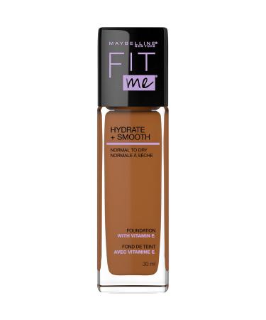 Maybelline New York Fit Me Hydrate + Smooth Foundation Natural Luminous Finish Moisturizing Medium Coverage for Normal to Dry Skin Mocha 30 ml