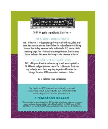 Dried Organic Elderberry - 1lb Bulk for Tea, Syrup, Popsicles & Gummies | Birds & Bees Teas - Buy Online on GoSupps.com