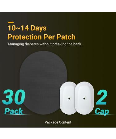 Amolyfe Waterproof Dexcom G6 Adhesive Patches 30 Pack - Long-Lasting Sensor Covers with Reusable Cap, Bump-Proof & Medical Grade Adhesive - BLK - Buy Online on GoSupps.com