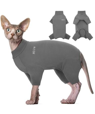 Hjyokuso sphynx cats clothing cat sweater breathable soft sweater for cats cat mantle warm catwear with four legs cat shirt for sphynx cornish rex devon rex Peterbald l gray