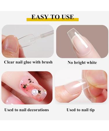 Nail Glue Nail Glue Extra Strong with Brush 30ml Nail Glue for Acrylic Nails Fast Dry Adhesive Bond Glue Brush On Nails Glue for Stick on Nails Long-Lasting Nail Glue for Fake Nails Gel 15ml x2 - Buy Online on GoSupps.com