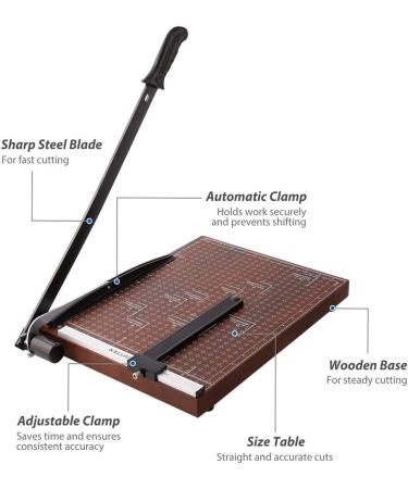 Professional 15 Inch Paper Trimmer Guillotine for Christmas Cards & Photos - 12 Sheet Capacity - Buy Online on GoSupps.com