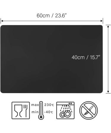 Gartful Black Extra Large Silicone Mat 23.6 x 15.7 inches - Resin Casting Mold, Countertop Protector, Placemat Table Saver Pad - Nonstick & Nonskid - Reusable Craft Sheet - Buy Online on GoSupps.com