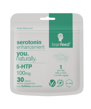 Serotonin Supplements (30) | 1-a-Day Serotonin Mood Support | 5HTP 100mg Per Tablet from Griffonia Seed Extract | Natural Serotonin Booster | 1 Month Supply 30 Count (Pack of 1)