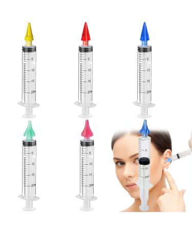 6Pcs Ear Wax Removal Irrigation Syringe Tool Kit with Ear Syringe Replacement Tips Nozzle Ear Cleaning Kit for Earwax Remover Ear Cleaner Wash Water Flushing System Set of 6