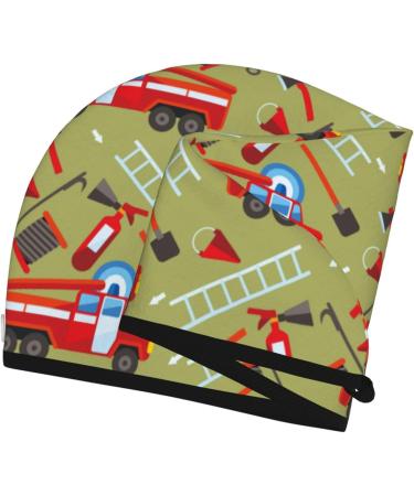 Cartoon Fire Truck Microfiber Hair Towel - Soft Super Absorbent Hair Wrap for Women | Quick Dry Coral Velvet for Long Curly & Thick Hair - Buy Online on GoSupps.com