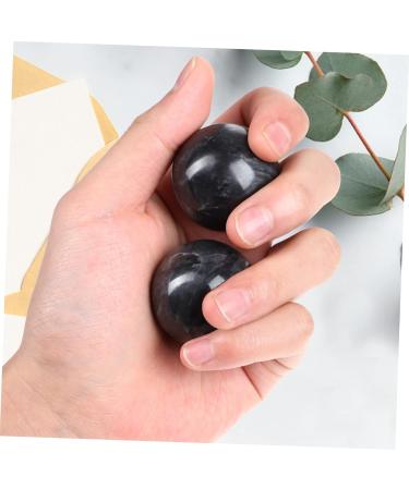 Ciyodo Hand Training Set - 4 Baoding Sound Balls for Hand Massage & Muscle Relaxation - Traditional Chinese Yoga Practice - Green Black Marble - Buy Online on GoSupps.com
