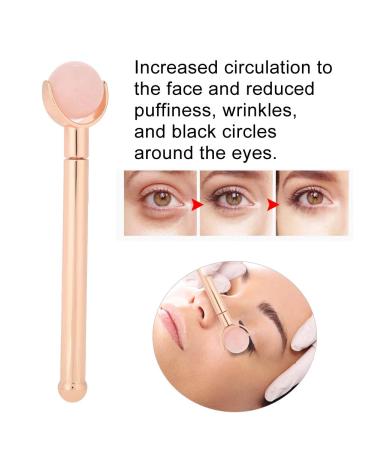 Uxsiya Jade Face Roller - Anti-Wrinkle & Anti-Aging Massage Tool for Eye Puffiness Skin Tightening | Rose Quartz - Buy Online on GoSupps.com