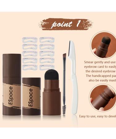 Vegan Eyebrow Stamp Stencil Kit - Effortless Flawless Brows for Women & Girls | Red Brown Pomade - Buy Online on GoSupps.com