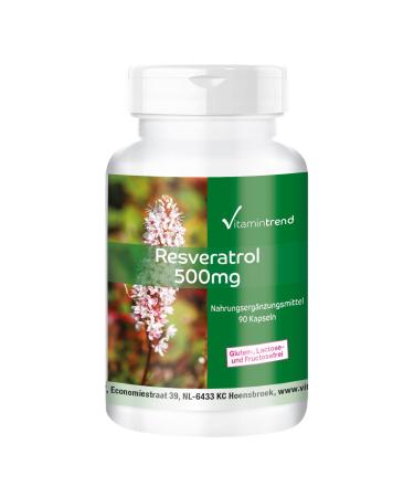 Resveratrol 500mg - 90 capsules from knotweed extract high dosage vegan | Vitamintrend