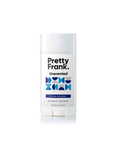 Pretty Frank Natural Deodorant Stick – Natural Deodorant for Women, Men & Teens, Aluminum-Free, Made with Baking Soda, Charcoal & Other Organic, Safe, and Effective Ingredients (Unscented, 1pk) Unscented 2.7 Ounce (Pack of 1)