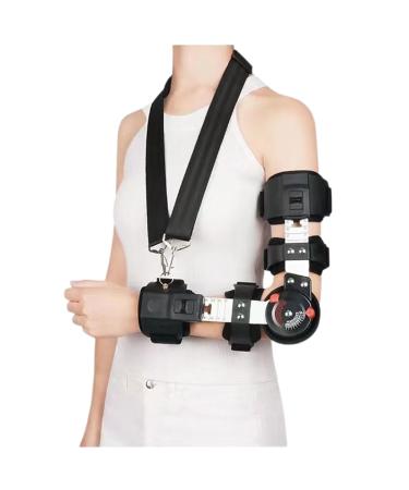 SFKLYU Hinged Elbow Brace Post Elbow Brace with Strap Adjustable Elbow Immobilizer Injury Recovery Support Arm Sling for Post Op Surgery Recovery Left