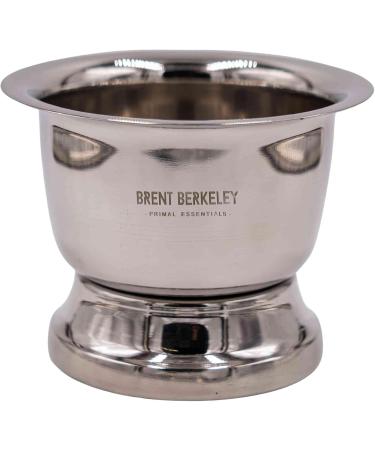 Brent Berkeley Men's Professional Shaving Bowl - Stainless Steel Razor Shell for Creamy Shaving Foam - Silver 70x95x70 mm - International Shipping Available - Buy Online on GoSupps.com