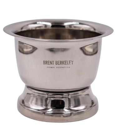 Brent Berkeley Men's Professional Shaving Bowl Razor shell - stainless steel - shaving bowl - soap foam shell - for the production of tender and creamy shaving foam - silver - 70x95x70 mm - Buy Online on GoSupps.com