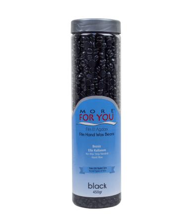 More For You Film Hand Wax Beans Pet Black (Black) 450gr - Hot Wax Warm Wax Hair Removal Hot Wax Sir Agda Depilatory Wax