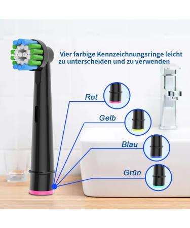 16-Piece Precision Brush Set for Oral-B Electric Toothbrushes - 8 White & 8 Black | Compatible Replacement Heads - Buy Online on GoSupps.com