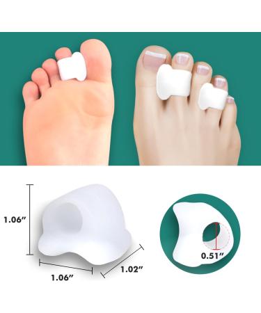 Decproch Toe Spreader - 12 Silicone Toe Separators for Overlapping Toes & Friction Relief - Unisex Comfort Solution in White - Buy Online on GoSupps.com