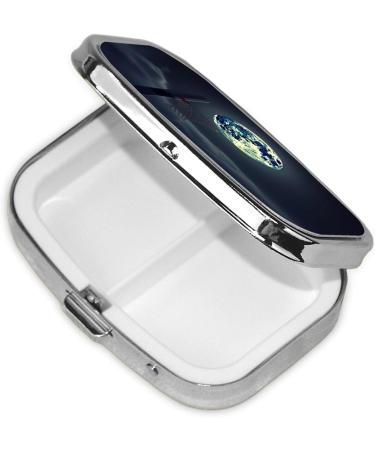 Moon & Basketball Pill Case | 2 Compartment Travel Pill Organizer | Cute Small Pill Box for Purse & Gifts - Buy Online on GoSupps.com