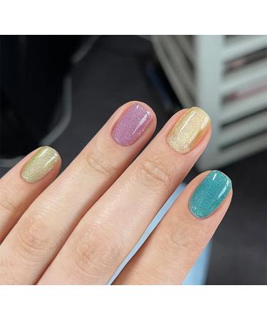 Glittering Cat Eye Gel Nail Polish | Magnetic 4 Colors | Semi-Persistent Manicure | DIY Nail Art - Neon Blue Luxury Gold Fairy Pink Apple Green - Buy Online on GoSupps.com