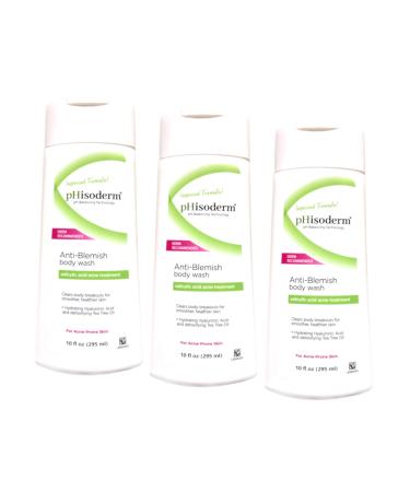 pHisoderm Anti-Blemish Body Wash 10 oz (Pack of 3)
