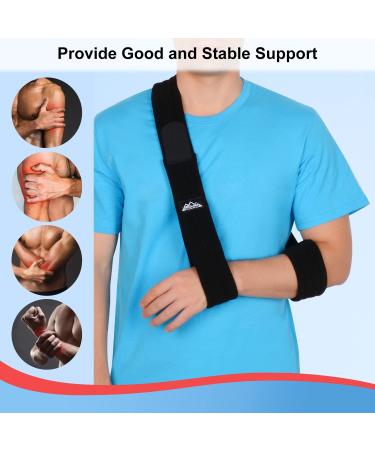 SupreGear Adjustable Arm Sling - Lightweight Shoulder Immobilizer for Comfort & Support - 71 inch (Black) - Buy Online on GoSupps.com
