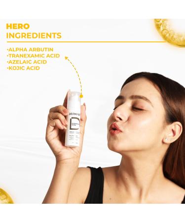 Dermabay Skin Brightening Face Serum for dark spots pigmentation uneven skin tone with Kojic Acid & Alpha Arbutin 30 ML - Buy Online on GoSupps.com