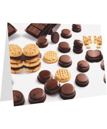 Cookies Food Chocolate Chip Biscuits Pearl Paper Greeting Card - Double-Sided Pearl Effect with Suitable for Various Occasions Cookies Food Chocolate Chip Biscuits One Size - Buy Online on GoSupps.com