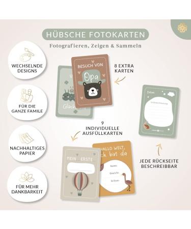 Life Compass Milestone Cards - 55 Magical Monthly Maps & Wooden Card Stand | Perfect Baby Shower Gift with Beautiful Packaging - Buy Online on GoSupps.com