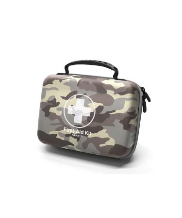 SHBC Waterproof First Aid Kit (228pcs) with All Basic or Advanced Supplies You Need. Suitable for Emergencies at Home or Outside, Travel, Home, Camping, Camouflage Grey Gray