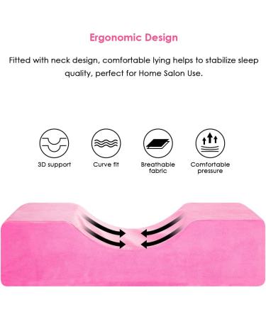 Qinhum U Shape Eyelash Extension Pillow - Ergonomic Memory Foam Neck Support Tool for Beauty Salons - Anti-Slip Headrest - Pink - Buy Online on GoSupps.com