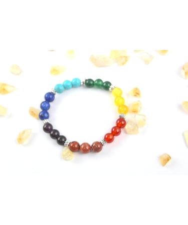 Seven Chakra Bead Bracelet for Men & Women | Stretch Bracelet for Balancing Energy Good Luck & Spiritual Harmony - Buy Online on GoSupps.com