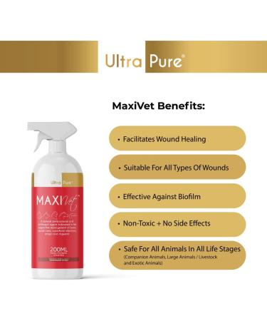 MaxiVet Wound Spray - Antibacterial and Antifungal Solution with Hypochlorous Acid - 200ml - Buy Online on GoSupps.com