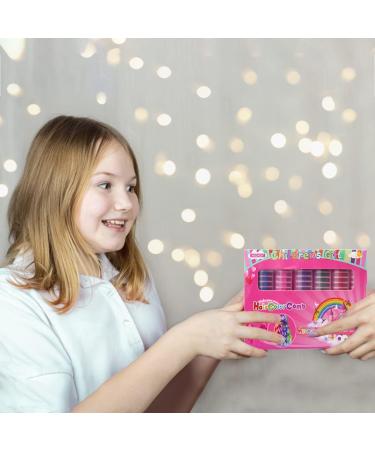 Kids Hair Chalk Combs Set - Temporary Hair Color Dye for Girls, Perfect Gift for Kids Ages 6-12, Ideal for Birthdays and Cosplay Parties (Multicolored, Blue Pink Purple Green Red Orange) - Buy Online on GoSupps.com